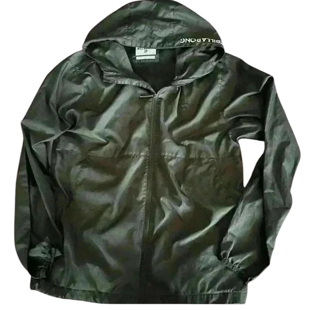Billabong men’s  black zip up wind breaker size large